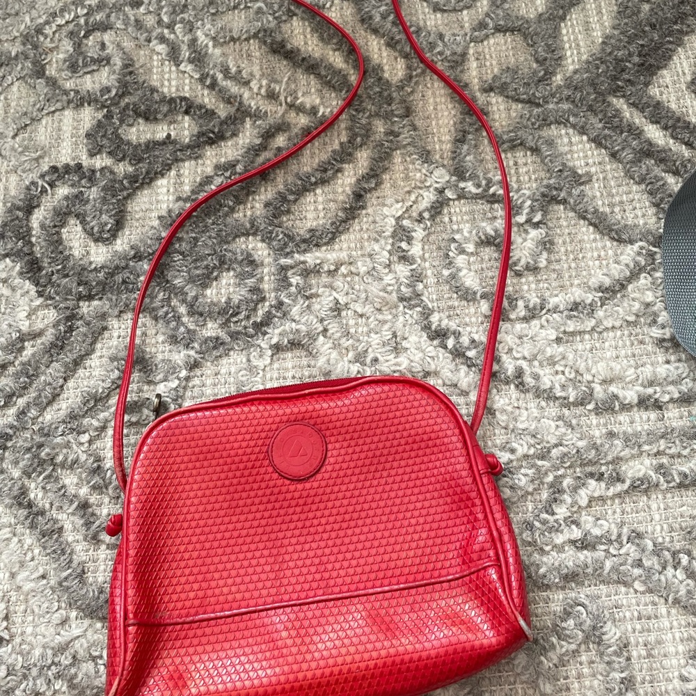red leather purse
